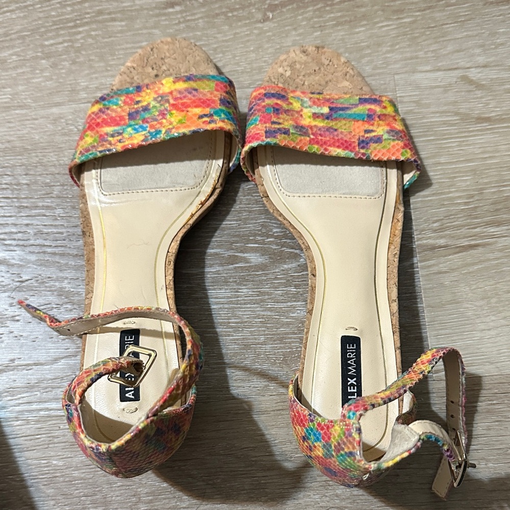 Alex Marie Colorful Cork Sandals